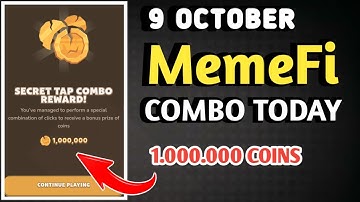 MEMEFI SECRET COMBO TODAY 9 OCTOBER 2024 | MEMEFI DAILY COMBO | MEMEFI COMBO TODAY | MEMEFI COMBO
