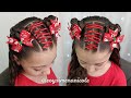 Peinado Navideño con trenzas &amp; decoración con listón 🎄🌟