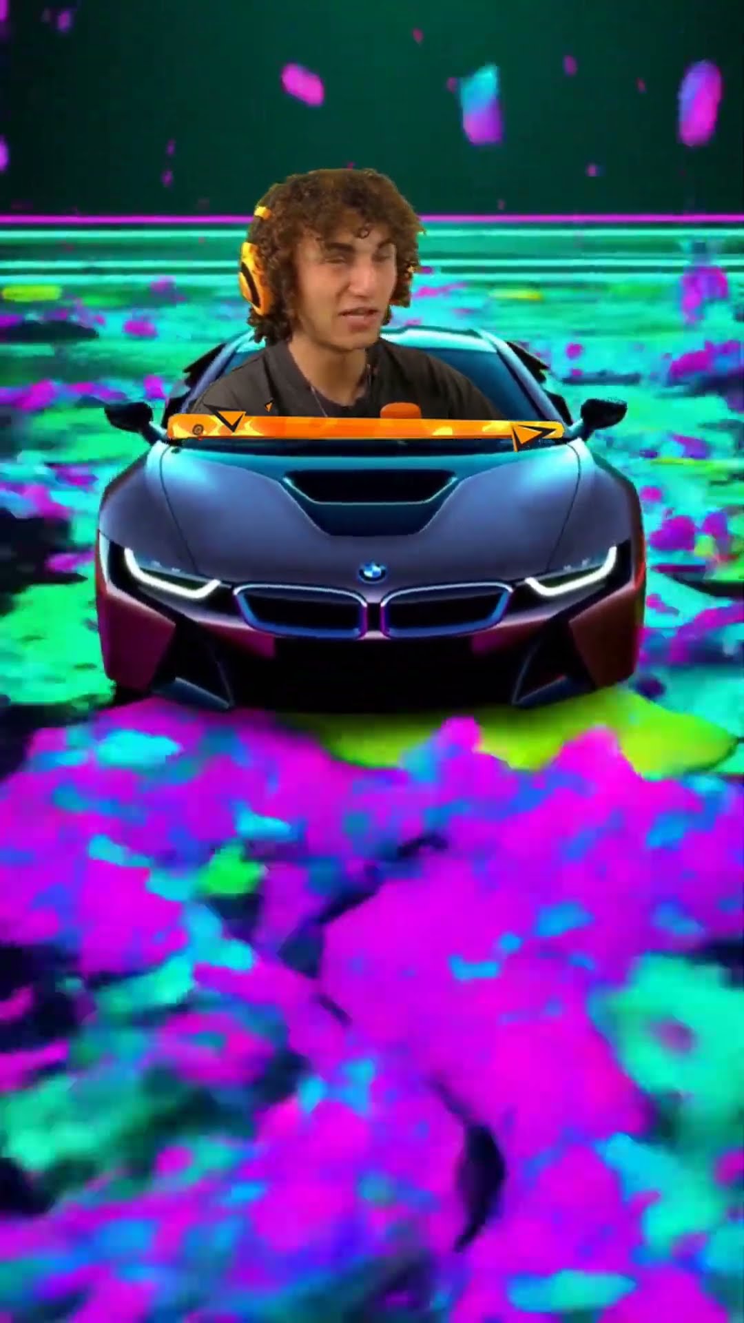 BMW i8 in a NEON SLIME Pool!?