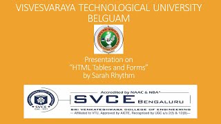 HTML Tables and Forms - Web Technology 18CS63