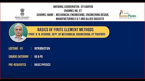 Lec01: Introduction #CH27SP #swayamprabha