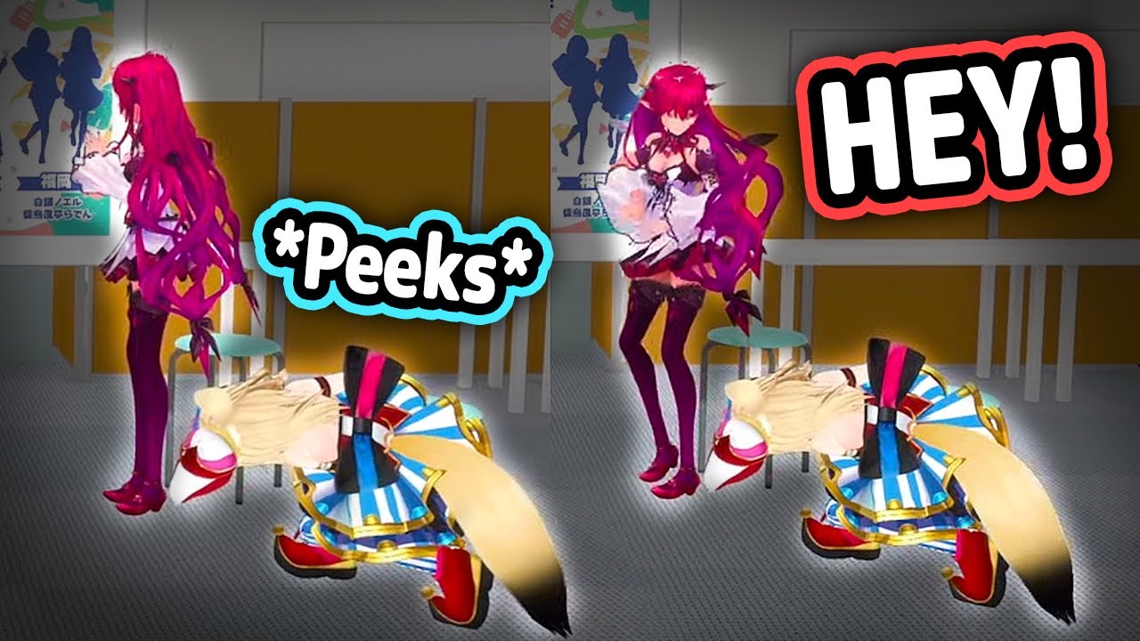 IRyS Catches Polka Peeking Underneath Her...【Hololive】