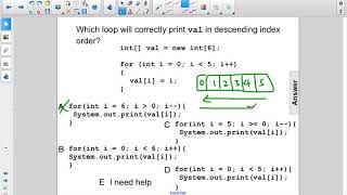 CS Arrays Elements and Loops Pt 2 Q13
