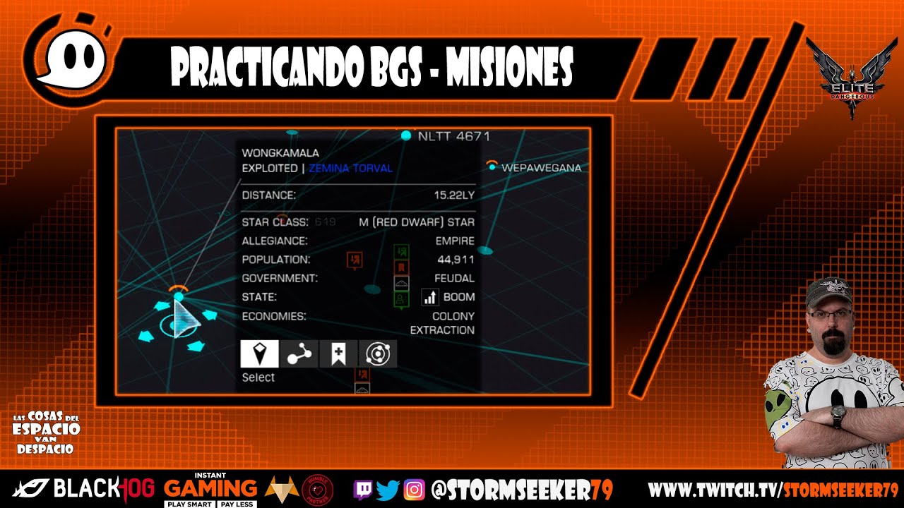 Practicando BGS Elite Dangerous Misiones e Influencia YouTube