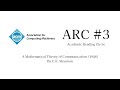 Mathematical Theory of Communication by C.E. Shannon ACM ARC #3 | ACM at ASU