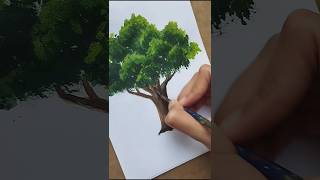 Easy Acrylic Tree Painting || #art #satisfying #creativeart