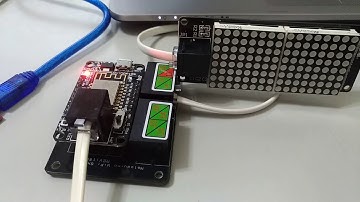 LED Matrix Display (sketch uploading)= ESP8266 + LED Matrix (HT16K33) + iotblockly