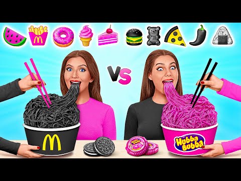 Видео: Челлендж с Едой «Розовое или Черное» | Битвы с Едой с Mega DO Challenge