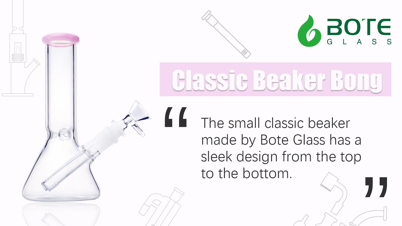 8 Inches Transparent Clear Glass Beaker Bong BT1517
