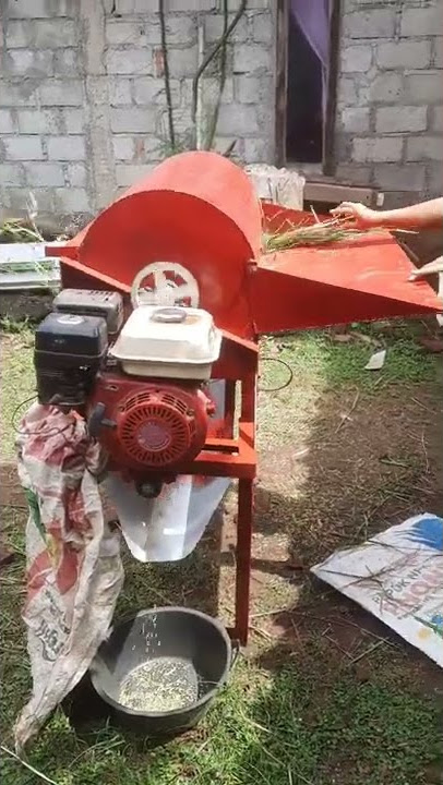 perontok padi 2 kali penyaringan dengan mesin 5,5pk hasil dijamin bersih..