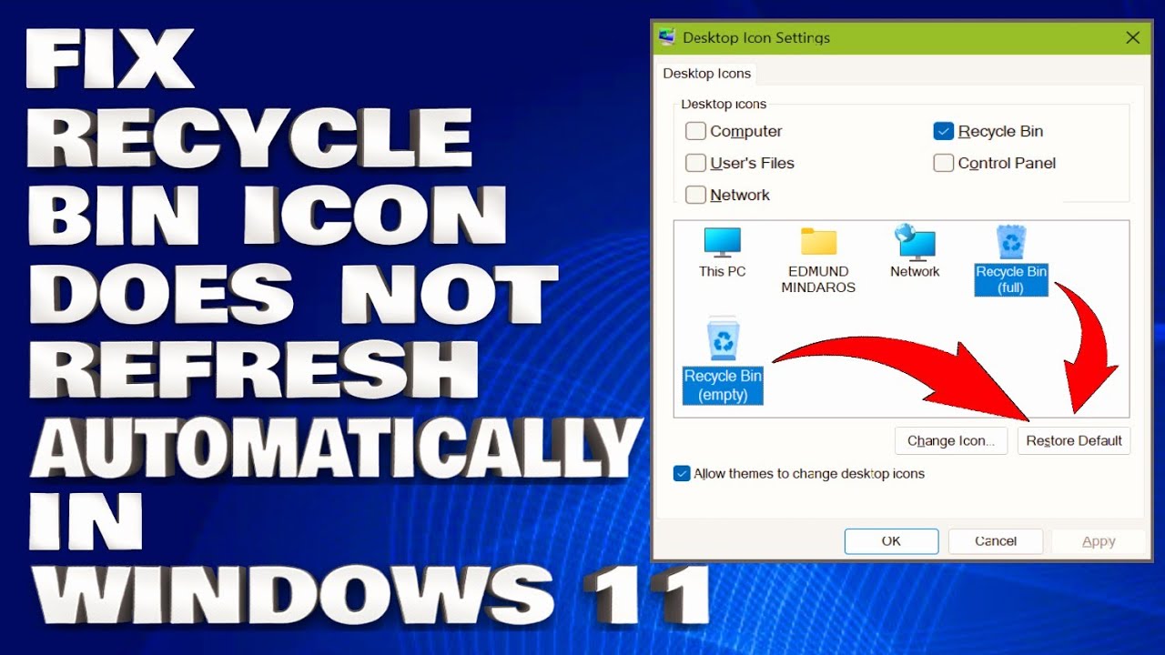 How To Fix Recycle Bin Icon Does Not Refresh Automatically in Windows 11/10  [Solution] 