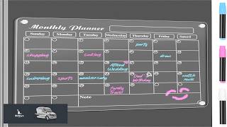 Magnetic Calendar for Refrigerator Fridge Magnet Clear Acrylic