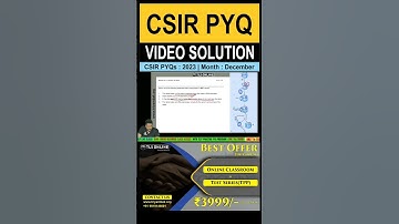 | CSIR-NET LIFE SCIENCES | PYQ 2023 December | VIDEO SOLUTION | #previousyearquestions #csirnet