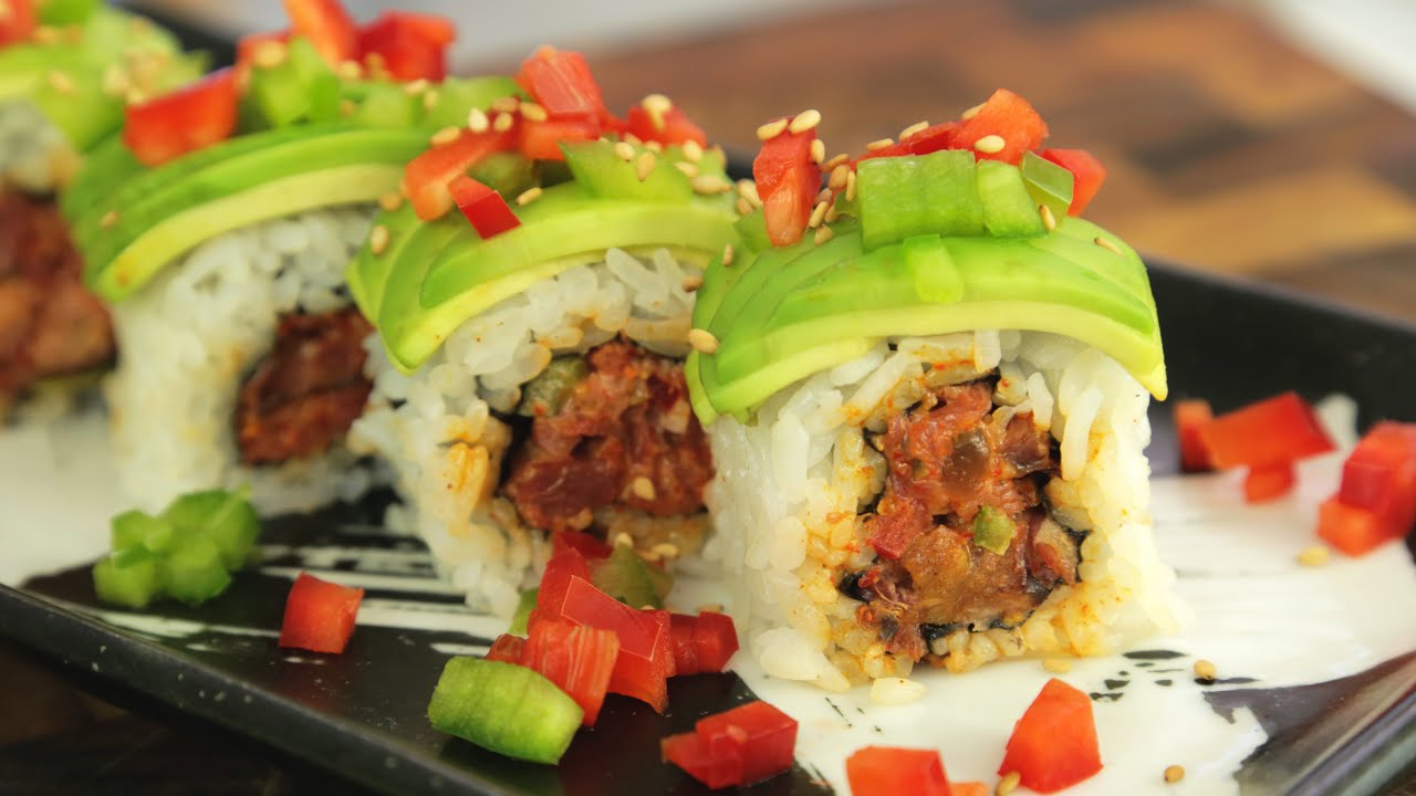 Spicy Kimchi Duck Sushi Roll Recipe - How to make sushi | How To Make Sushi