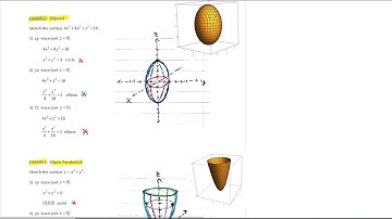 Lecture 6 (Section 12.6: Cylinders and Qudratic Surfaces).