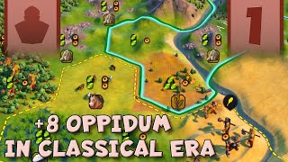 Civ 6 Gaul Deity Gameplay - +8 Oppidum in Classical Era is Balanced - Part 1