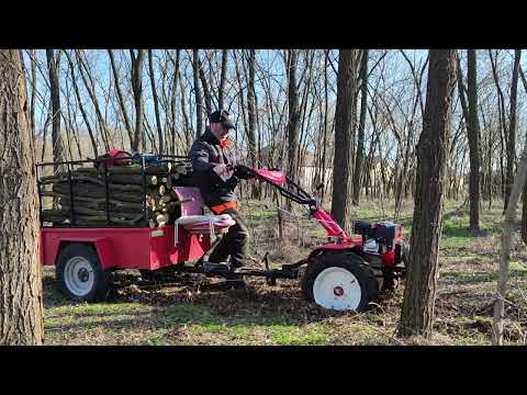 Hecht 7100 SET Stuck with heavy load / elakadás fával megrakva tiller / mini tractor