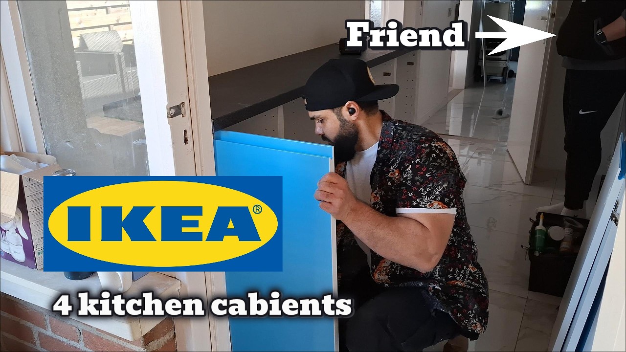 Installing 4 IKEA kitchen cabinets 64 - YouTube
