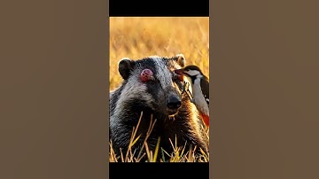 “Bird Pecks the Badger’s Tumor — The Hidden Secret Will Shock You 😱🐦 #BadgerMystery #SurrealArt