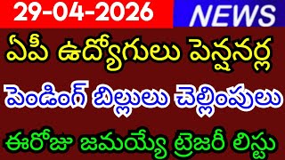 List of pending bills and dues of AP employees and pensioners to be paid today 