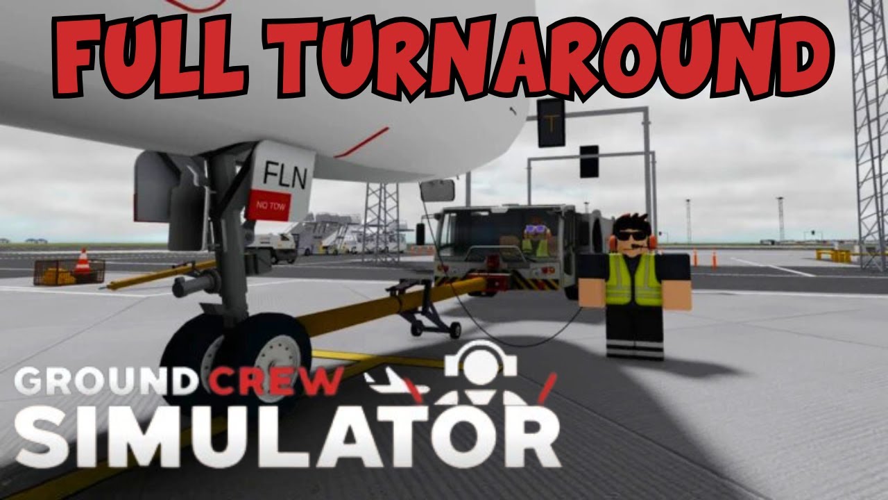 🛬 FULL TURN AROUND 🛬 GROUND CREW SIMULATOR KAUNAS AIRPORT Roblox