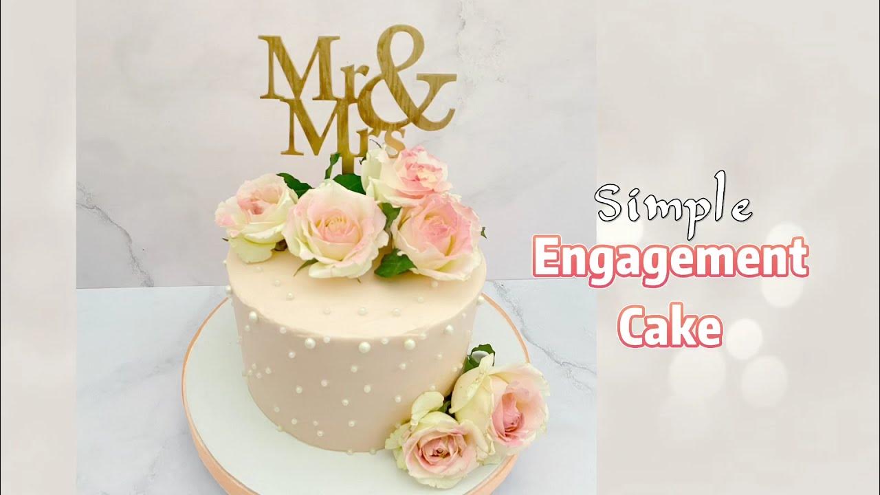 Simple Engagement Cake - YouTube