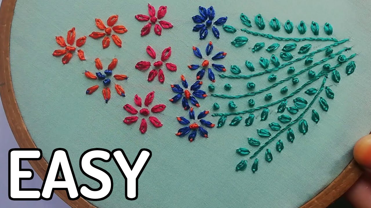 Beautiful Lazy Daisy Embroidery Easy Embroidery YouTube