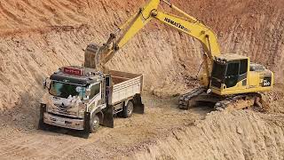 ลงบ่อลึกครั้งแรกจะรอดหรือจะร่วง Excavator Loading Truck