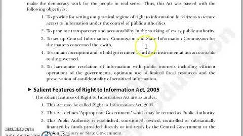 Right to Information Act, 2005 (Introduction, Features, Objectives)-1