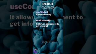 React Hooks | JavaScript library | A short React Tutorial | #shortvideo