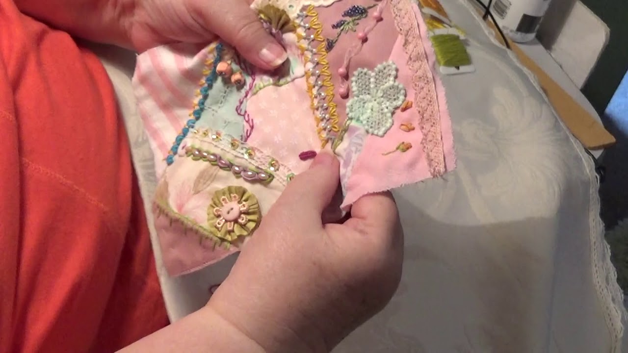 Crazy patchwork with me tutrial Part 11 - YouTube