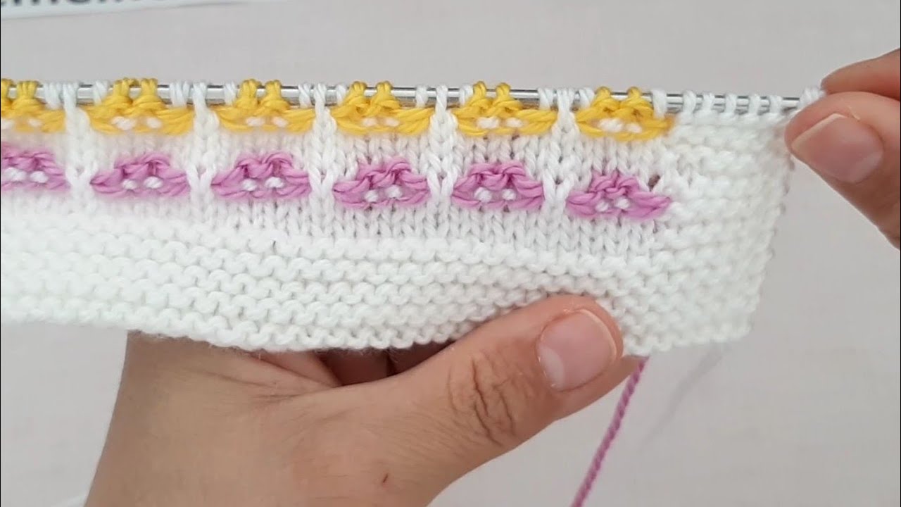 Renkli Bulutlar Örgü Yelek Modeli | Knitting Tutorial Stitch Tunusian Pattern DIY Design