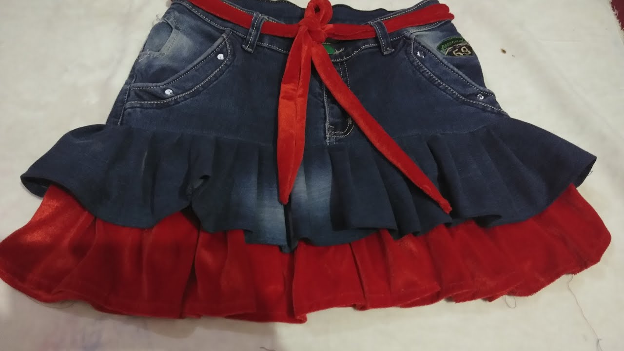 jeans ka skirt banana