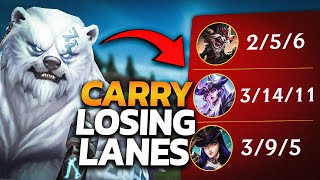 Download Lagu Carrying with 3 LOSING LANES! ⚡️ Volibear Buffs Are Crazy! MP3