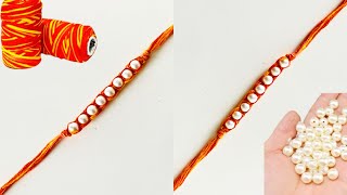 मौली के धागे से बनाए घर बैठे ये सुंदर सी राखी || How to make Rakhi at home || Easy Rakhi making idea