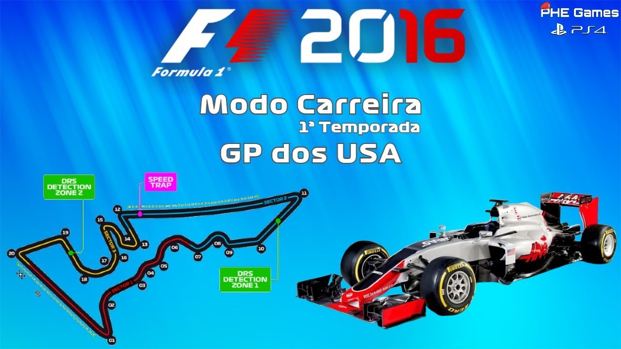 F1 2016 - GP dos USA (Modo: Carreira - 1ª temporada) (PS4) (
