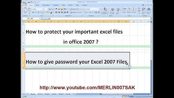 How to give password your Excel files in MS office 2007