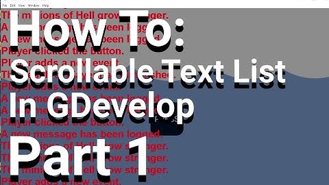GDevelop Tutorial: Scrollable Text List Menu Part 1