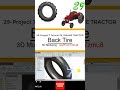 29- 3D Draft |Tractor|: Back Tire #3d #solidworks #tutorial #cad #drawing #engineering #automobile