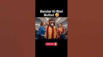 Bandar Ki Biwi Hai Bulbul 🥰 Funny monkey video ~#aivideo #monkeyvlog #aivlog #funny #shorts