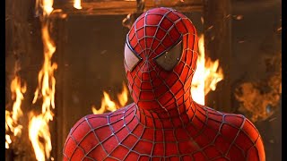 Человек паук против Зеленого гоблина в горящем доме: Человек-паук (2002) Момент из фильма