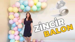 BALON KEMERİ İLE ZİNCİR BALON NASIL YAPILIR? | BALLOON GARLAND Resimi