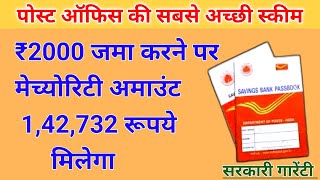 Post Office RD Scheme 2000 Per Month Deposit||Post Office RD Scheme 2026 | Post Office Interest Rate