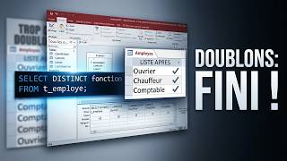 ACCESS SQL: Remove DUPLICATES in 1 second! (SELECT DISTINCT) (Access SQL Simple 04-004)