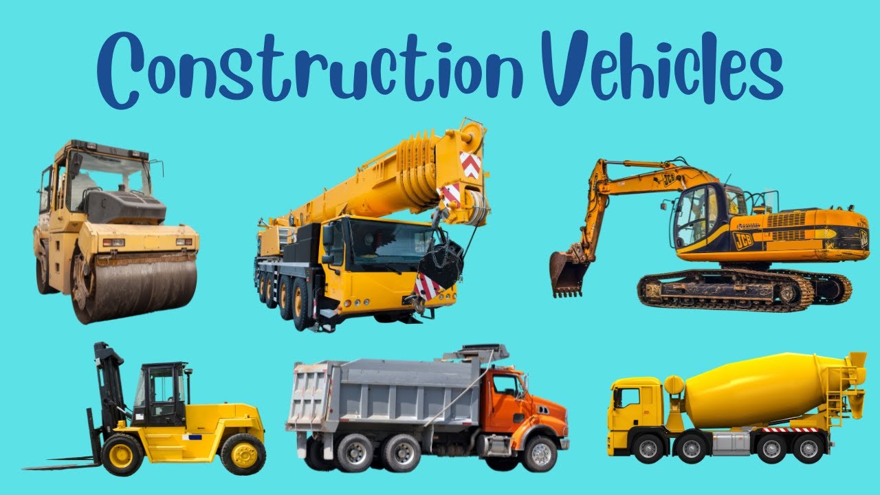 Learn Construction Vehicles Names With Sounds - Construction Vehicles ...