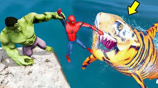 GTA 5 Crazy Ragdolls Spiderman vs Hulk Jumps Fails ep.41 (Funny Moments)