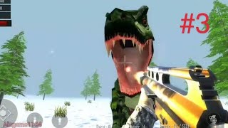 meet green tyrannosaurus on the snow - dinasaur hunter 2 android gameplay bagian 3 screenshot 4