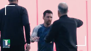 WATCH: Gerardo Martino and Lionel Messi HUG during Inter Miami TRAINING