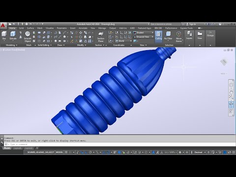 autoCAD 3D, how to drawing bottle, autoCAD