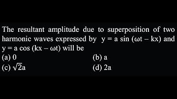 The resultant amplitude due to superposition of two harmonic waves SW DPP 02 Q25